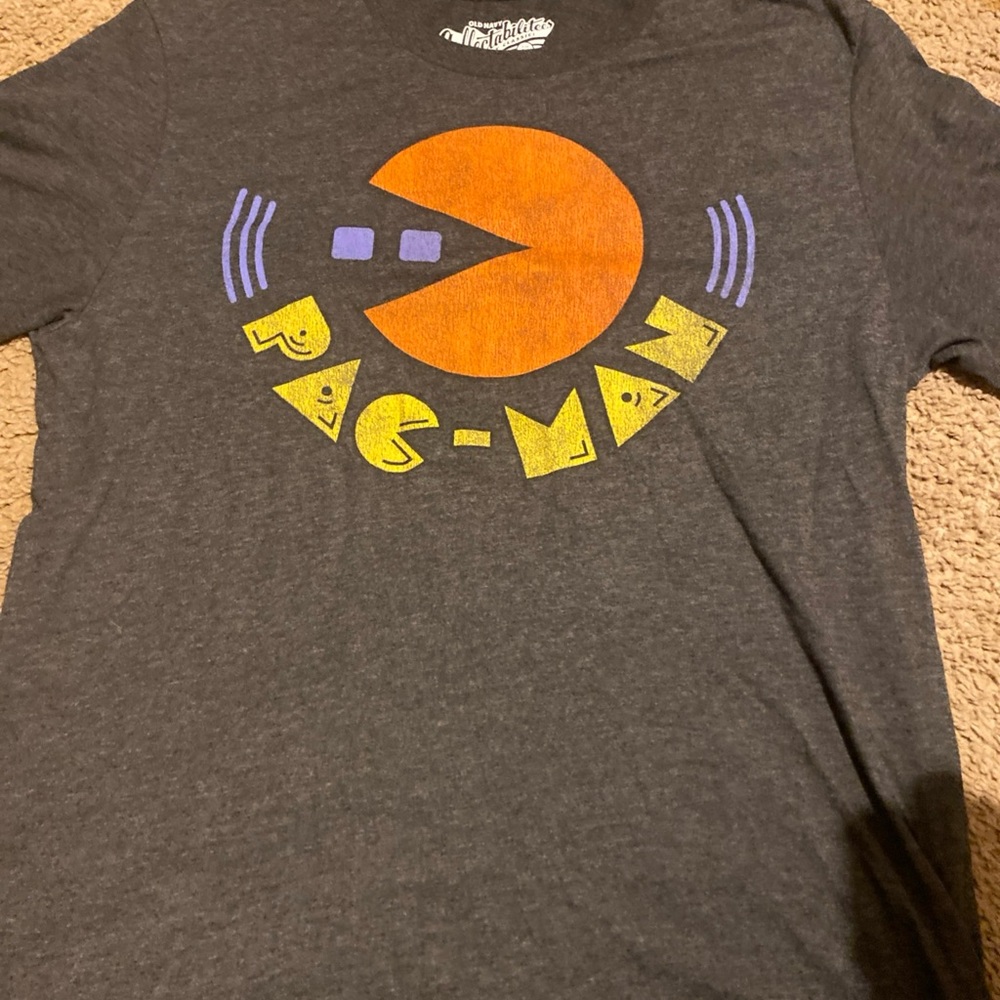 Old Navy Gray Pac-Man Graphic Tee